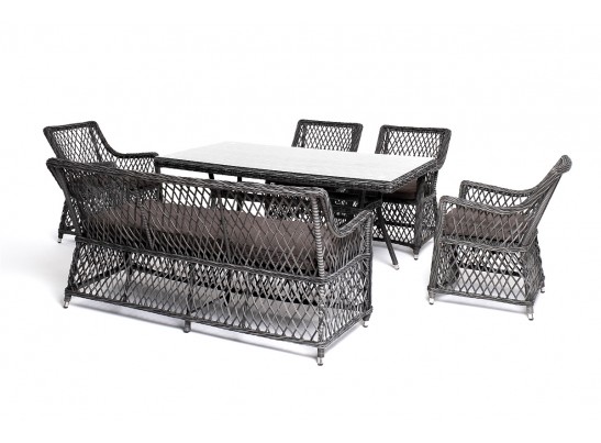 "Катания" обеденная группа плетеная на 6 персон, цвет графит в Кургане