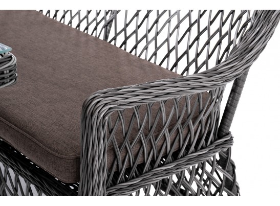 "Катания" обеденная группа плетеная на 6 персон, цвет графит в Кургане