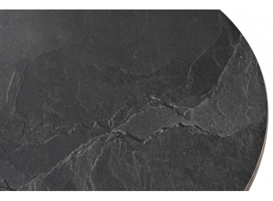 "Колумбия" журнальный стол из HPL круглый Ø40 H55, каркас из алюминия темно-серый (RAL 7024), цвет столешницы "серый гранит" в Кургане