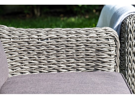 "Кон Панна" диван из искусственного ротанга (гиацинт) двухместный, цвет серый в Кургане