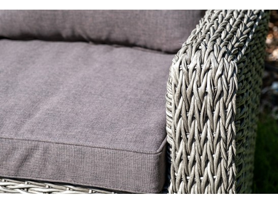 "Кон Панна" диван из искусственного ротанга (гиацинт) двухместный, цвет серый в Кургане