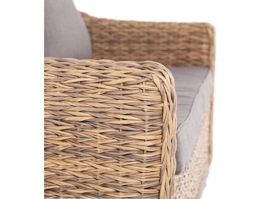 "Кон Панна" диван из искусственного ротанга (гиацинт) двухместный, цвет соломенный в Кургане