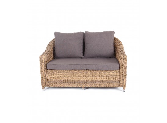 "Кон Панна" диван из искусственного ротанга (гиацинт) двухместный, цвет соломенный в Кургане