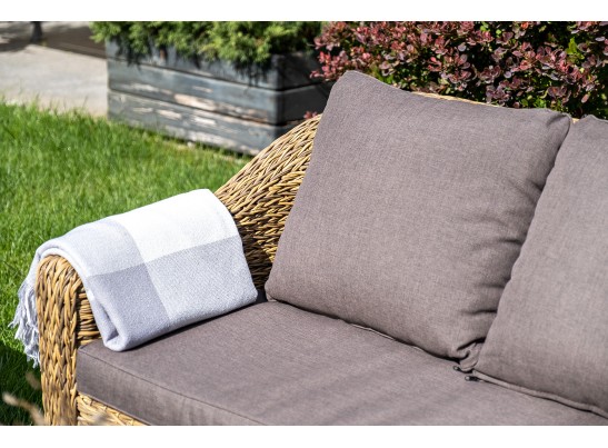 "Кон Панна" диван из искусственного ротанга (гиацинт) двухместный, цвет соломенный в Кургане