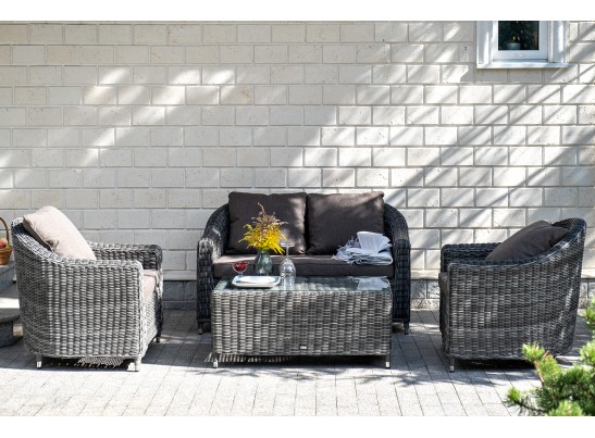 "Кон Панна" лаунж-зона из искусственного ротанга, цвет графит в Кургане