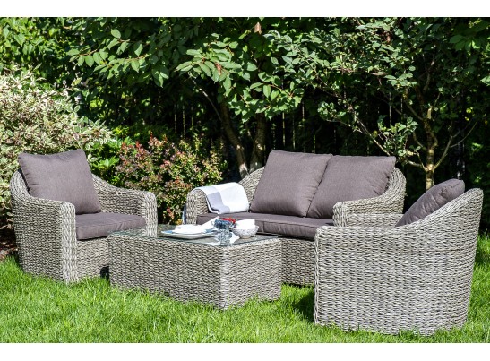 "Кон Панна" лаунж-зона из искусственного ротанга (гиацинт), цвет серый в Кургане