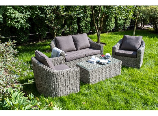 "Кон Панна" лаунж-зона из искусственного ротанга (гиацинт), цвет серый в Кургане