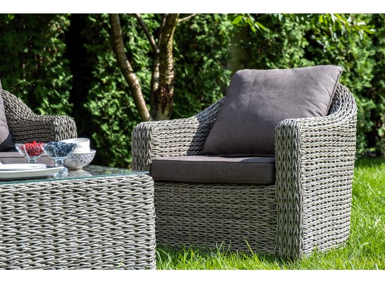 "Кон Панна" лаунж-зона из искусственного ротанга (гиацинт), цвет серый в Кургане