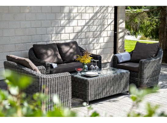 "Кон Панна" диван из искусственного ротанга двухместный, цвет графит в Кургане