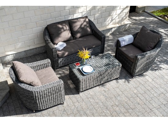 "Кон Панна" кресло из искусственного ротанга, цвет графит в Кургане