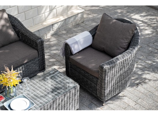 "Кон Панна" кресло из искусственного ротанга, цвет графит в Кургане