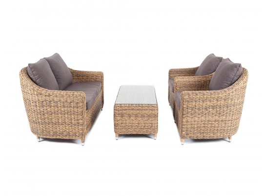 "Кон Панна" лаунж-зона из искусственного ротанга (гиацинт), цвет соломенный в Кургане