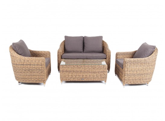 "Кон Панна" лаунж-зона из искусственного ротанга (гиацинт), цвет соломенный в Кургане