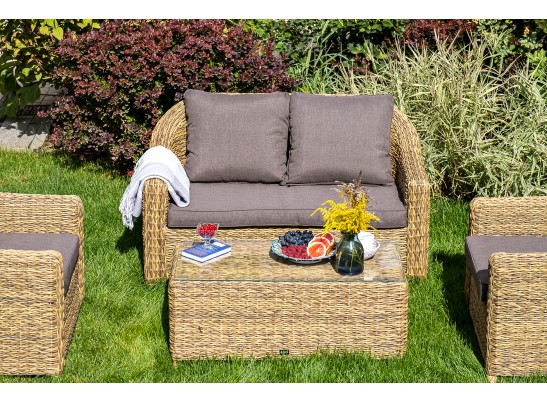 "Кон Панна" лаунж-зона из искусственного ротанга (гиацинт), цвет соломенный в Кургане