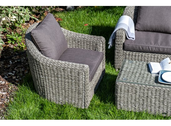 "Кон Панна" кресло из искусственного ротанга (гиацинт), цвет серый в Кургане