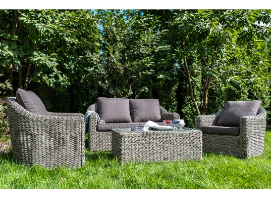 "Кон Панна" кресло из искусственного ротанга (гиацинт), цвет серый в Кургане