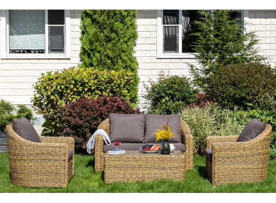 "Кон Панна" кресло из искусственного ротанга (гиацинт), цвет соломенный в Кургане