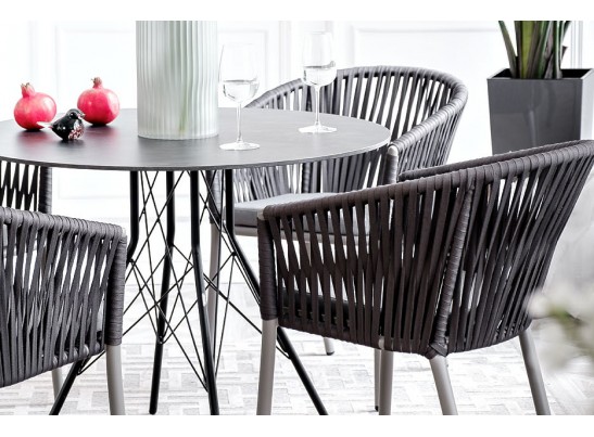 "Конте" интерьерный стол из HPL круглый Ø70см, цвет "серый гранит" в Кургане