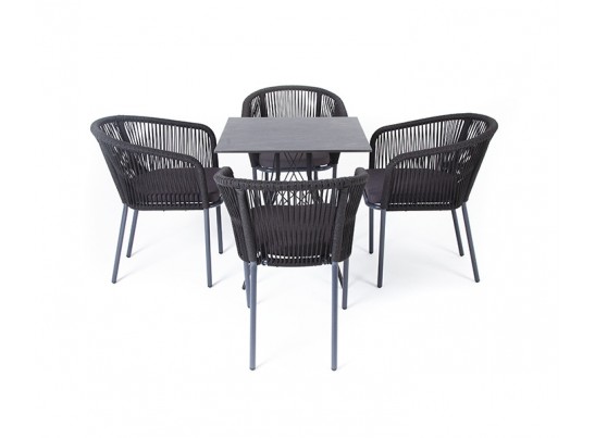 "Форли" обеденная группа на 4 персоны, квадратный стол, цвет "серый гранит" в Кургане