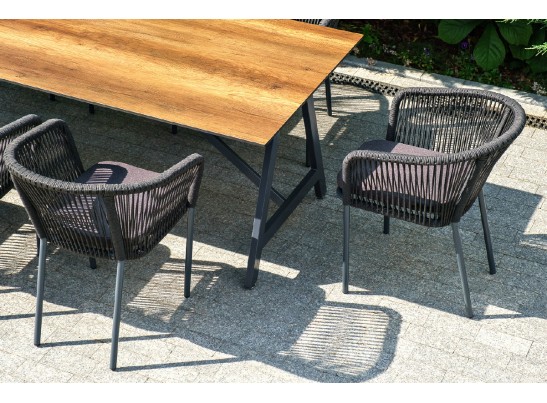 "Куба" обеденная группа на 10 персон, стол HPL "дуб", круглый роуп в Кургане