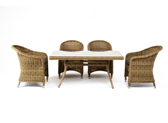 "Латте–140 R" обеденная группа плетеная, цвет соломенный в Кургане