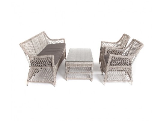 "Латте" лаунж-зона из искусственного ротанга, цвет бежевый в Кургане