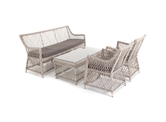 "Латте" лаунж-зона из искусственного ротанга, цвет бежевый в Кургане