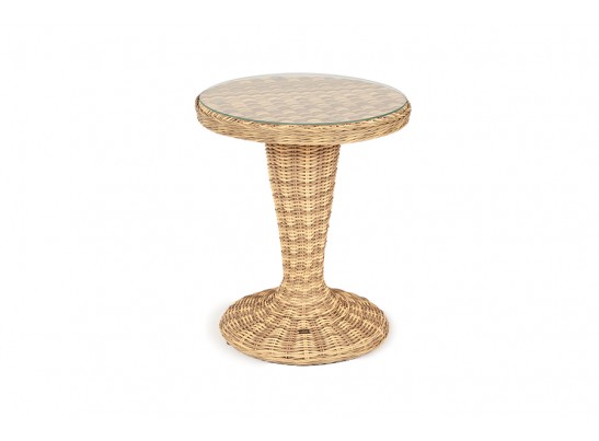 "Леванте" стол круглый из искусственного ротанга, цвет соломенный в Кургане