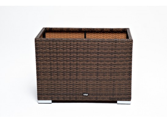 "Лунго" кашпо для цветов большое плетеное из искусственного ротанга, цвет коричневый в Кургане