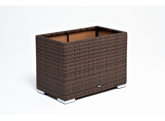 "Лунго" кашпо для цветов большое плетеное из искусственного ротанга, цвет коричневый в Кургане