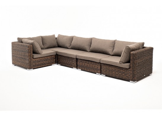 "Лунго" модуль диванный угловой с подушками, цвет коричневый (гиацинт) в Кургане