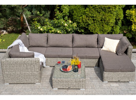 "Лунго" модуль диванный угловой с подушками, цвет серый (гиацинт) в Кургане