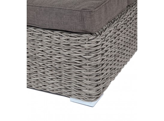 "Лунго" плетеная оттоманка с подушкой (гиацинт), цвет серый в Кургане