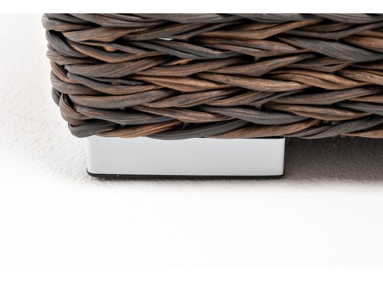 "Лунго" плетеная оттоманка с подушкой (гиацинт), цвет коричневый в Кургане