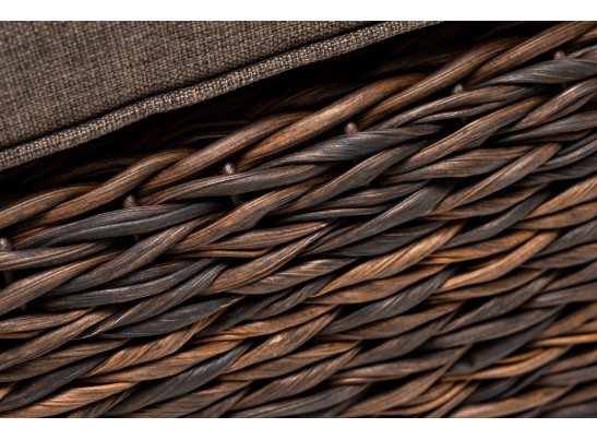 "Лунго" плетеная оттоманка с подушкой (гиацинт), цвет коричневый в Кургане