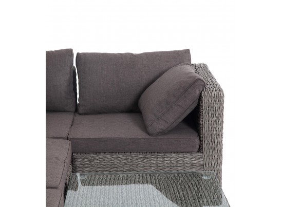 "Лунго" трансформирующаяся лаунж-зона из искусственного ротанга (гиацинт), цвет серый в Кургане