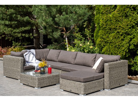 "Лунго" трансформирующаяся лаунж-зона из искусственного ротанга (гиацинт), цвет серый в Кургане