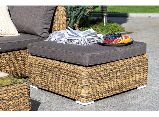 "Лунго" трансформирующаяся лаунж-зона из искусственного ротанга (гиацинт), цвет соломенный в Кургане