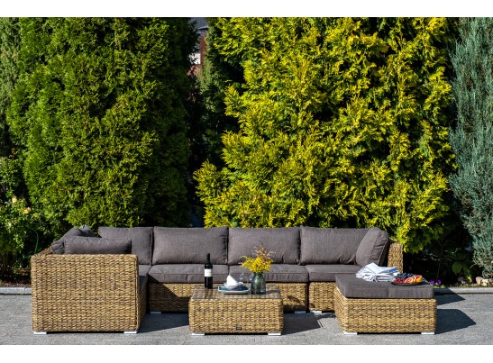 "Лунго" трансформирующаяся лаунж-зона из искусственного ротанга (гиацинт), цвет соломенный в Кургане