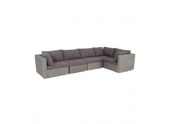 "Лунго" трансформирующийся диван из искусственного ротанга (гиацинт), цвет серый в Кургане