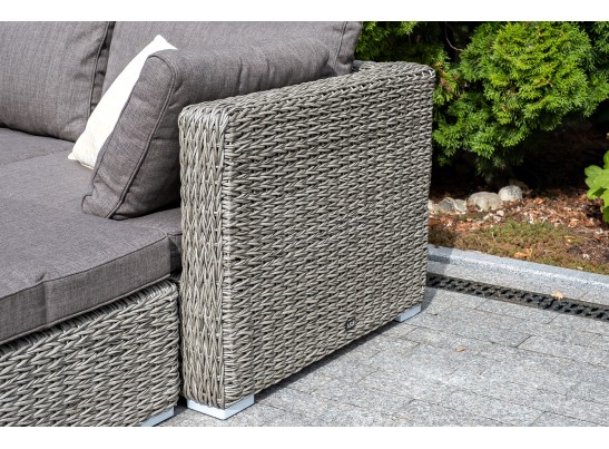 "Лунго" трансформирующийся диван из искусственного ротанга (гиацинт), цвет серый в Кургане