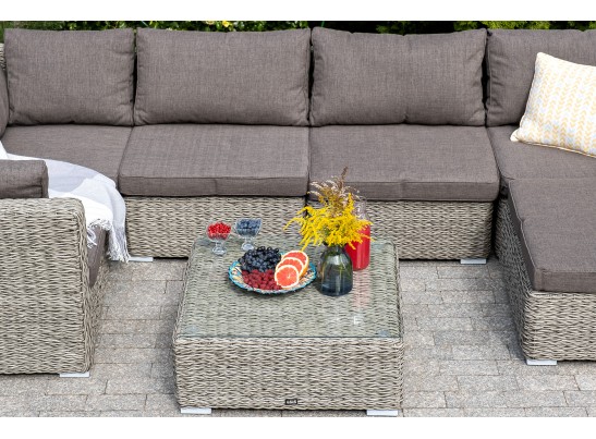 "Лунго" трансформирующийся диван из искусственного ротанга (гиацинт), цвет серый в Кургане