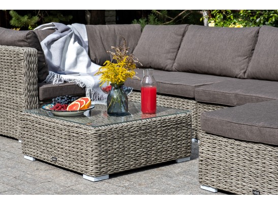 "Лунго" журнальный столик плетеный (гиацинт), цвет серый в Кургане