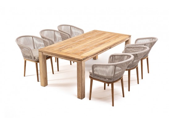 "Мадейра" обеденная группа на 6 персон, стулья "Марсель", роуп бежевый в Кургане