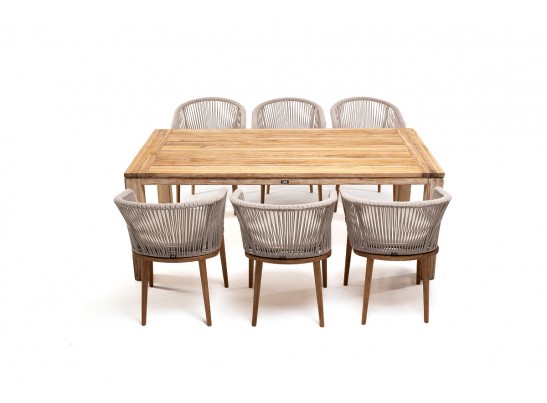 "Мадейра" обеденная группа на 6 персон, стулья "Марсель", роуп бежевый в Кургане