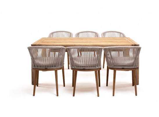 "Мадейра" обеденная группа на 6 персон, стулья "Марсель", роуп бежевый в Кургане