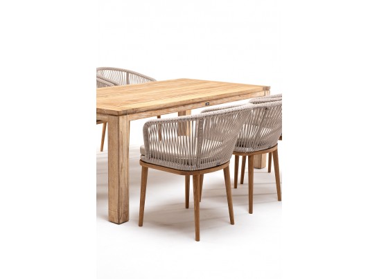 "Мадейра" обеденная группа на 6 персон, стулья "Марсель", роуп бежевый в Кургане