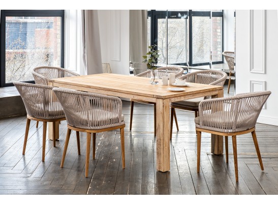 "Мадейра" обеденная группа на 6 персон, стулья "Марсель", роуп бежевый в Кургане