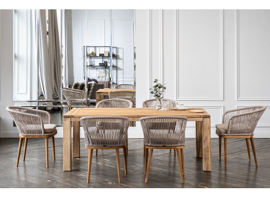 "Мадейра" обеденная группа на 6 персон, стулья "Марсель", роуп бежевый в Кургане