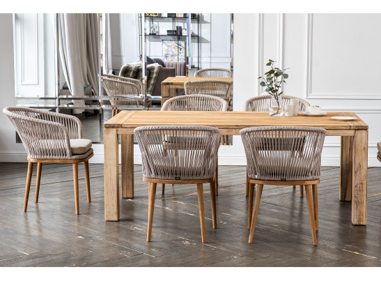 "Мадейра" обеденная группа на 6 персон, стулья "Марсель", роуп бежевый в Кургане